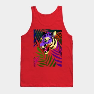 Tiger and tropical leaves Tank Top